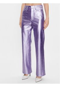 ROTATE Spodnie z imitacji skóry Embossed 1000902225 Fioletowy Relaxed Fit. Kolor: fioletowy. Materiał: skóra #1
