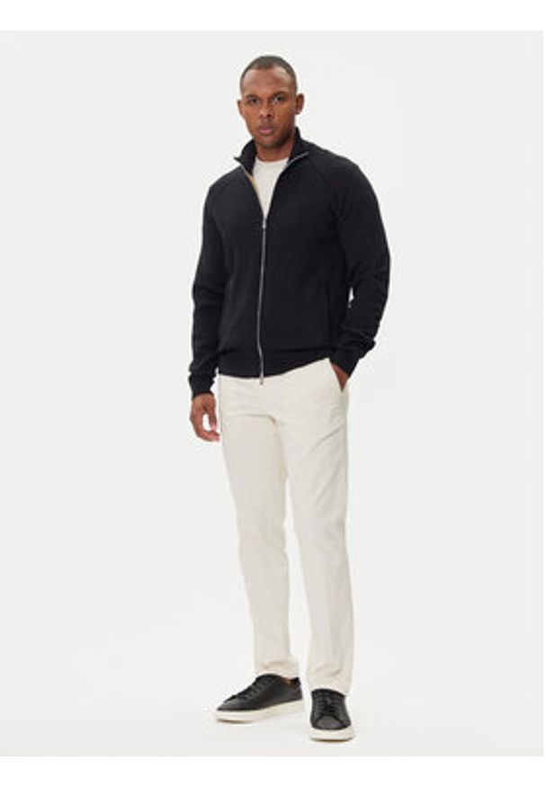 BOSS Kardigan H-Idino 50543150 Czarny Regular Fit. Kolor: czarny. Materiał: wełna, bawełna