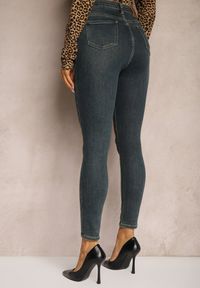 Renee - Ciemnoniebieskie Jeansy Skinny z Dodatkiem Bawełny High Waist Sezida. Stan: podwyższony. Kolor: niebieski #3