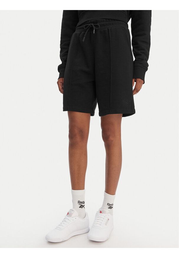 Reebok Szorty sportowe Sasha RK25510CCW Czarny Regular Fit. Kolor: czarny. Materiał: bawełna