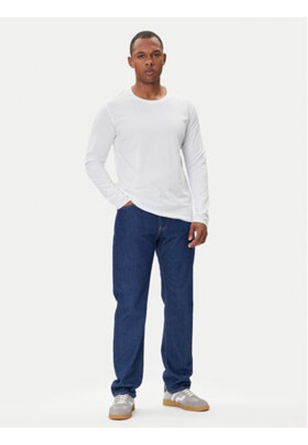 Jack & Jones Longsleeve Basic 12279538 Biały Regular Fit. Kolor: biały. Materiał: bawełna. Długość rękawa: długi rękaw