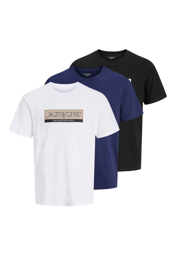 Jack & Jones - Jack&Jones Komplet 3 t-shirtów Inwood 12291374 Kolorowy Regular Fit. Materiał: bawełna. Wzór: kolorowy