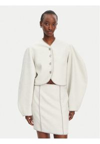 ROTATE Marynarka 1136793042 Écru Relaxed Fit. Materiał: syntetyk