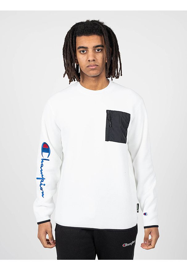 Champion Bluza | 213722 | Mężczyzna | Biały. Okazja: na co dzień. Kolor: biały. Materiał: poliester. Wzór: aplikacja. Styl: casual