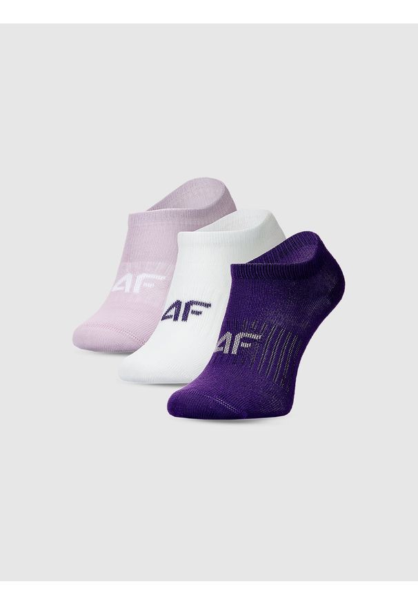 4f - 4F Skarpetki casual przed kostkę (3-pack) dziewczęce - multikolor 35-37. Kolor: wielokolorowy. Materiał: bawełna, włókno, materiał, poliamid