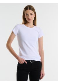 Big-Star - Koszulka damska z krótkim rękawem biała Classaca 101. Kolor: biały. Materiał: bawełna, elastan. Długość rękawa: krótki rękaw. Długość: krótkie #3