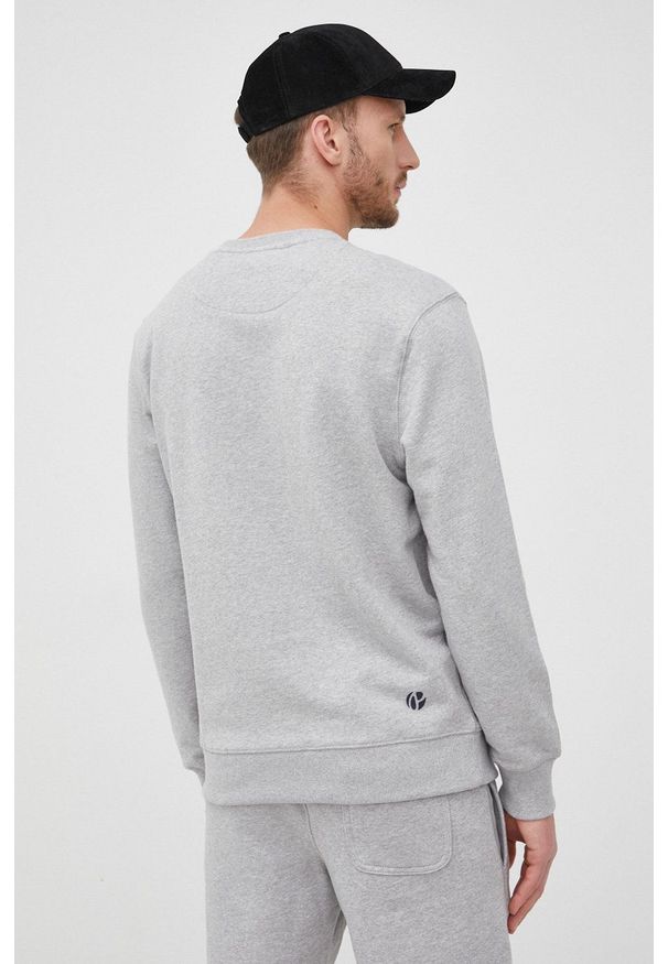 Pepe Jeans bluza bawełniana George Crew męska kolor szary z nadrukiem. Okazja: na co dzień. Kolor: szary. Materiał: bawełna. Wzór: nadruk. Styl: casual