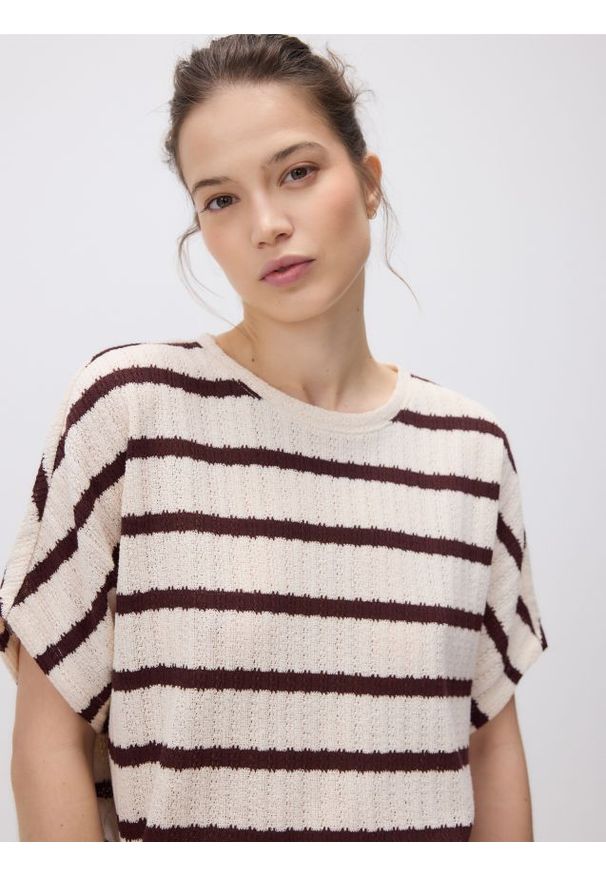 Reserved - Bluzka z luźnymi rękawami - wielobarwny. Materiał: dzianina