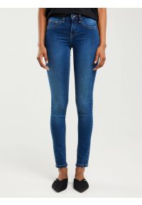 Big-Star - Jeansy damskie super skinny niebieskie Destiny 358. Stan: podwyższony. Kolor: niebieski. Styl: klasyczny