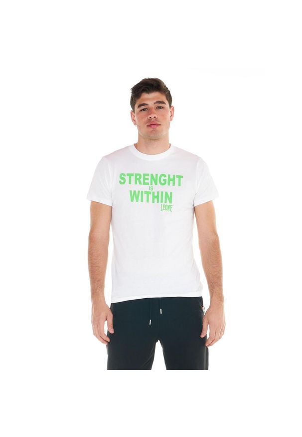 LEONE 1947 APPAREL - Siła tkwi w sportowej koszulce męskiej Fuo. Kolor: biały. Materiał: tkanina. Sport: fitness