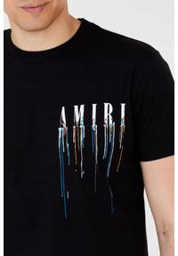 Amiri - AMIRI T-shirt czarny z efektem kolorowej farby. Kolor: czarny. Wzór: kolorowy #7