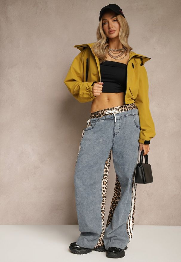 Renee - Żółta Kurtka w Stylu Oversize z Kapturem i Kieszeniami Lorlio. Okazja: na co dzień. Typ kołnierza: kaptur. Kolor: żółty. Styl: casual, elegancki