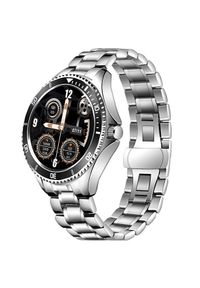 GARETT - Smartwatch Garett Men 4S srebrno-czarny, stalowy. Rodzaj zegarka: smartwatch. Kolor: czarny, szary, srebrny, wielokolorowy. Styl: sportowy, wakacyjny, elegancki #1