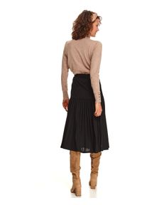 TOP SECRET - Dzianinowa, plisowana spódnica midi. Kolor: czarny. Materiał: dzianina. Sezon: zima. Styl: wizytowy #3