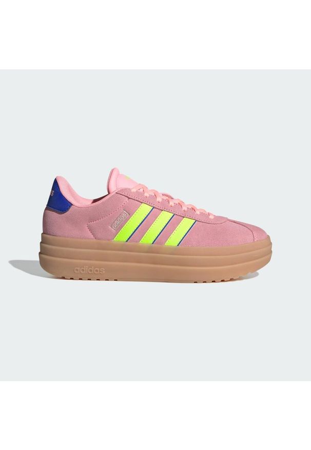 Adidas - Buty VL Court Bold. Kolor: różowy, niebieski, wielokolorowy, żółty. Materiał: tkanina. Obcas: na platformie. Sport: turystyka piesza