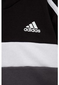Adidas - adidas dres dziecięcy kolor czarny. Kolor: czarny. Materiał: dresówka #3