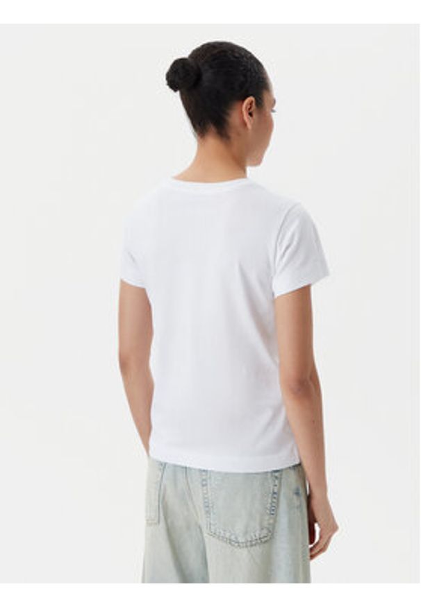 Pinko - PINKO T-Shirt Bussolotto 100373 A2OG Biały Regular Fit. Kolor: biały. Materiał: bawełna