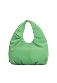 Kazar - Duża zielona torebka na ramię ozdobiona suwakiem. Kolor: zielony. Wzór: aplikacja. Rodzaj torebki: na ramię #1