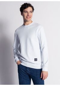 Bluza męska biała Armani Exchange 3LZMAF ZJFAZ 1100. Kolor: biały. Styl: sportowy