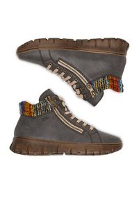 Rieker Trzewiki N1305-45 Szary. Kolor: szary. Materiał: syntetyk, skóra #2