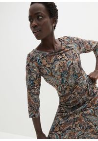bonprix - Sukienka we wzór paisley. Kolor: czarny. Wzór: nadruk, paisley #2