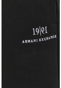 Armani Exchange Szorty męskie kolor czarny. Okazja: na co dzień. Kolor: czarny. Materiał: materiał, dzianina. Wzór: gładki. Styl: casual #4