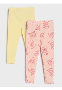 Sinsay - Legginsy wykończone falbankami 2 pack - różowy. Kolor: różowy #1