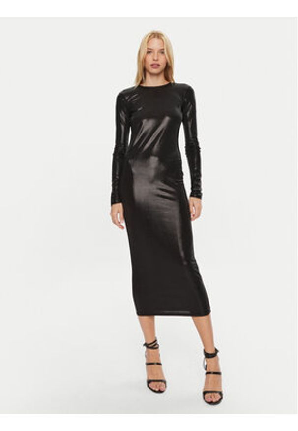 Patrizia Pepe Sukienka koktajlowa 2A2856/J242-K459 Czarny Slim Fit. Kolor: czarny. Materiał: syntetyk. Styl: wizytowy