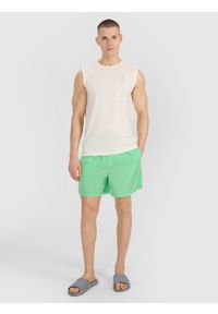 4f - 4F Spodenki casual męskie - zielone 3XL. Okazja: na co dzień. Kolor: zielony. Materiał: syntetyk, materiał. Długość: krótkie. Styl: casual