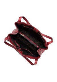 Wittchen - Torebka worek ze skóry w monogram z chwostem. Kolor: czerwony. Wzór: aplikacja, gładki. Materiał: skórzane. Styl: casual, elegancki #3