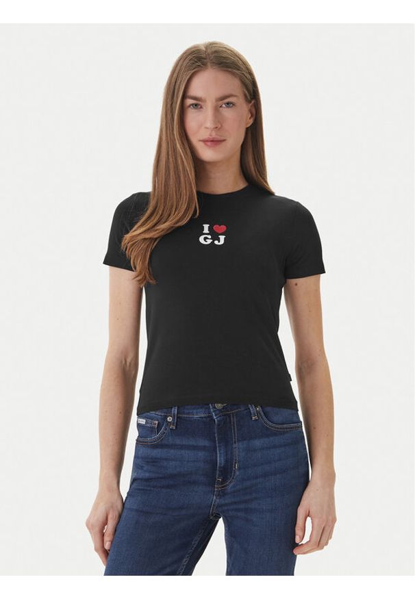 Guess Jeans T-Shirt W6GIB1 J1314 Czarny Slim Fit. Kolor: czarny. Materiał: bawełna