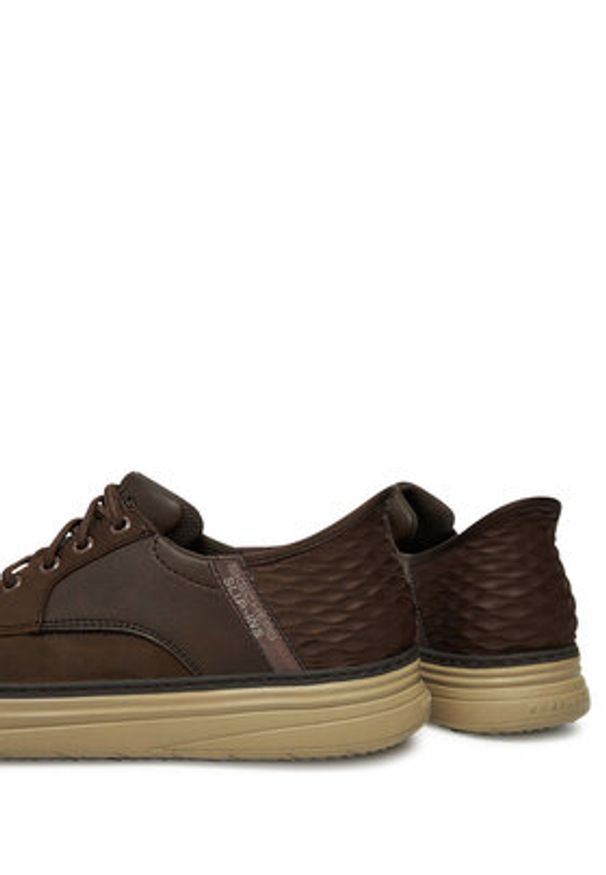 skechers - Skechers Sneakersy Hyland-Ryland 205279 Brązowy. Kolor: brązowy. Materiał: nubuk, skóra