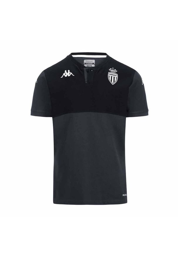 Kappa - Polo AS Monaco Angat 8 2024/25. Typ kołnierza: polo. Kolor: wielokolorowy, niebieski, szary, czarny. Sport: piłka nożna