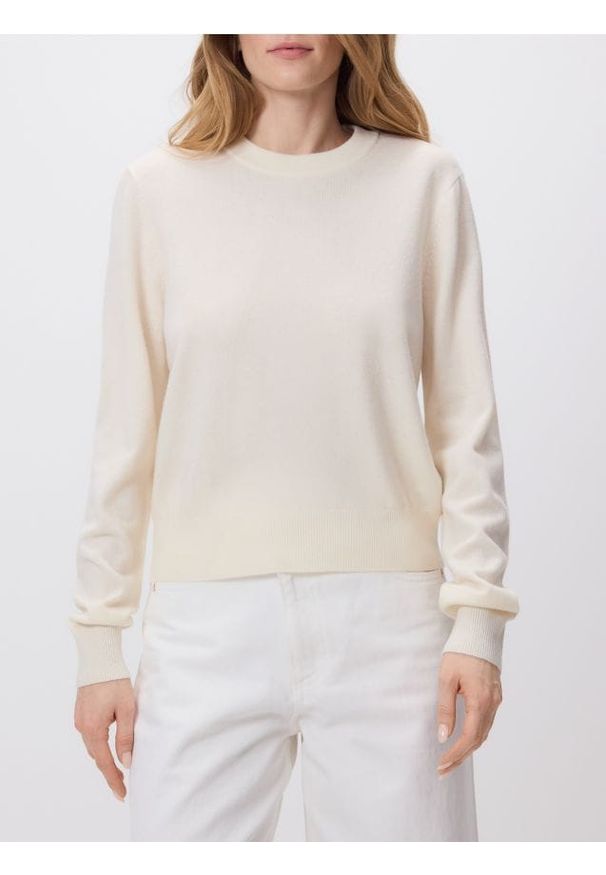 Reserved - Sweter z wełny merino - złamana biel. Materiał: wełna