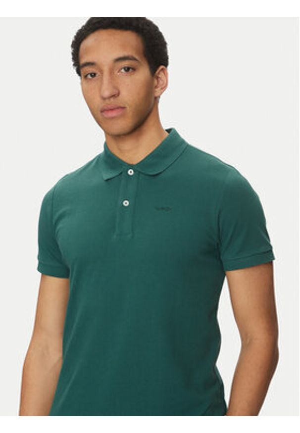 Geox Polo M5511B T3240 F3221 Zielony Regular Fit. Typ kołnierza: polo. Kolor: zielony. Materiał: bawełna