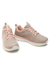 skechers - Skechers Sneakersy Twisted Fortune 12614/NTCL Beżowy. Kolor: beżowy. Materiał: materiał