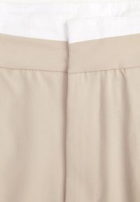 Born2be - Beżowe Szerokie Spodnie w Kant z Wysoką Talią Balalis. Okazja: na co dzień. Stan: podwyższony. Kolor: beżowy. Materiał: wiskoza. Styl: elegancki, casual, klasyczny #2