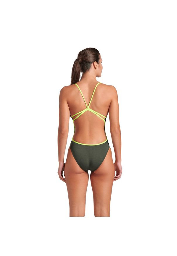 Strój kąpielowy damski Arena Lace Back Solid. Kolor: zielony, żółty, wielokolorowy