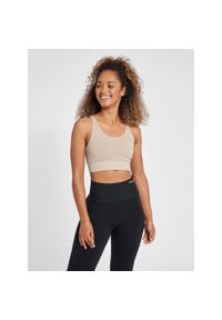 Damski bezszwowy biustonosz sportowy Hummel MT Flow. Kolor: szary. Materiał: dzianina. Sport: fitness #1