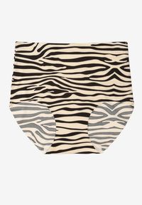 Born2be - Beżowo-Czarne Majtki Bezszwowe Typu Figi z Wysokim Stanem Doliressa. Stan: podwyższony. Kolekcja: plus size. Kolor: beżowy. Materiał: jeans