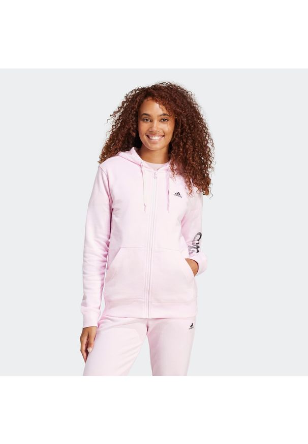 Adidas - Bluza na zamek damska ADIDAS Gym & Pilates. Materiał: włókno, bawełna. Sport: joga i pilates