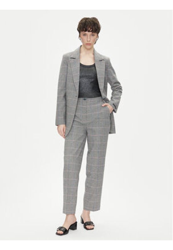 Pepe Jeans Spodnie materiałowe PL211799 Szary Straight Fit. Kolor: szary. Materiał: wełna, syntetyk