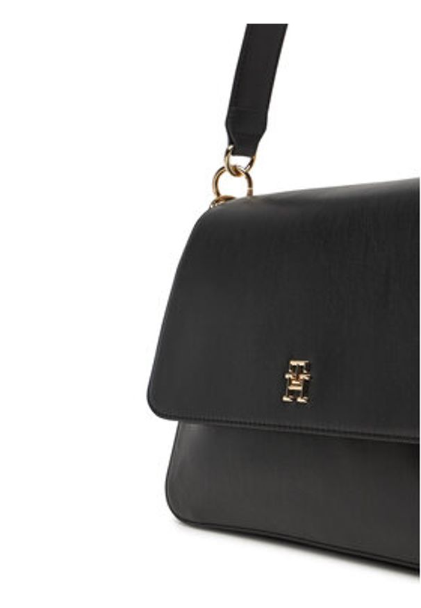 TOMMY HILFIGER - Tommy Hilfiger Torebka Th Joy Shoulder Bag AW0AW16815 Czarny. Kolor: czarny. Materiał: skórzane