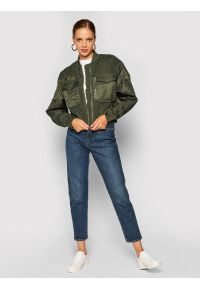 Lee - LEE SATEEN BOMBER DAMSKA KURTKA PRZEJŚCIOWA OLIVE GREEN L56EMMNX #7