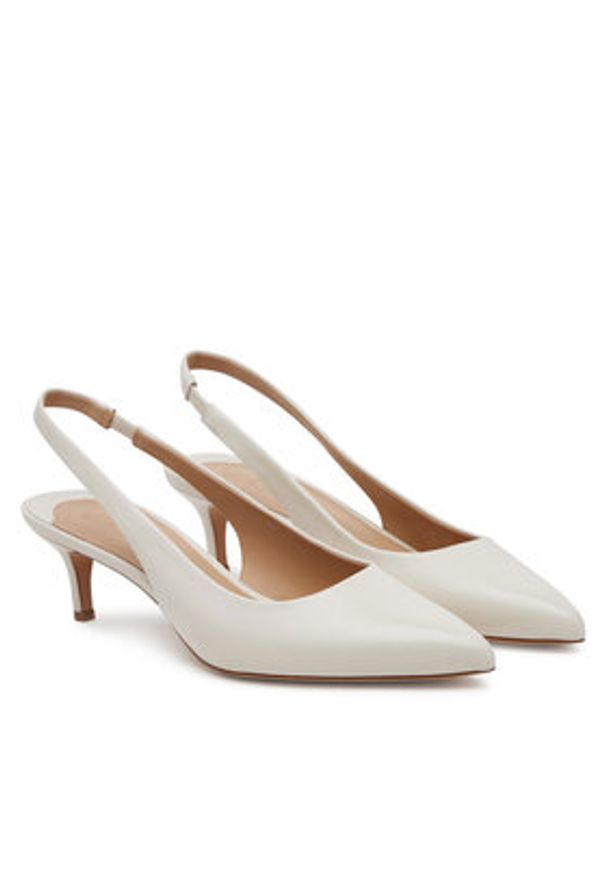Lauren Ralph Lauren - LAUREN RALPH LAUREN Czółenka Lolah II 802945730001 Biały. Kolor: biały. Materiał: skóra