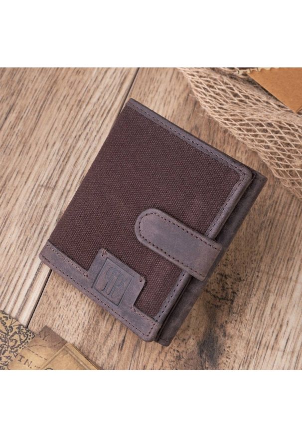 PAOLO PERUZZI - Portfel skórzany męskie RFID brązowy Paolo Peruzzi T-04. Kolor: brązowy. Materiał: bawełna