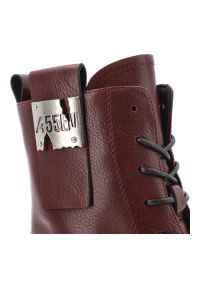 Bordowe Botki Artiker Modne Buty Damskie. Kolor: czerwony. Szerokość cholewki: normalna. Wzór: aplikacja. Sezon: zima, jesień. Obcas: na słupku #7