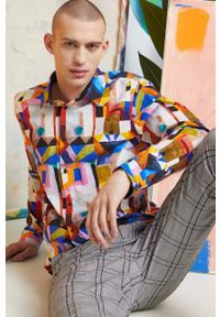 medicine - Medicine koszula męska kolor multicolor regular z kołnierzykiem klasycznym. Typ kołnierza: kołnierzyk klasyczny. Materiał: tkanina. Długość rękawa: długi rękaw. Długość: długie. Styl: klasyczny #5