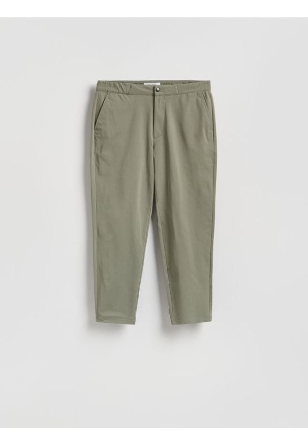 Reserved - Spodnie chino slim fit - szary. Kolor: szary. Materiał: dzianina