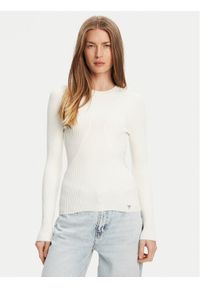 Guess Sweter W5YR08 Z0040 Biały Regular Fit. Kolor: biały. Materiał: syntetyk